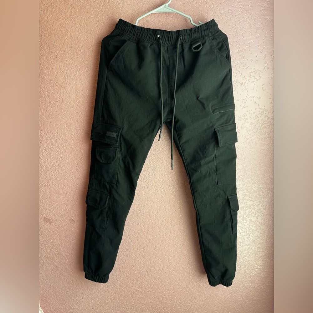 Men's Black Cargo Joggers with Utility Pockets